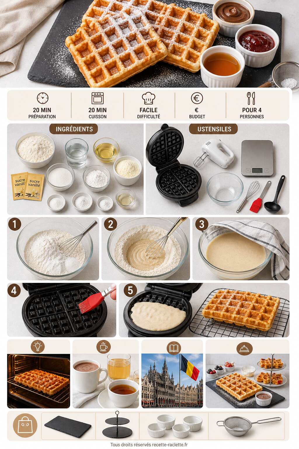 Fiche recette Gaufres croustillantes et ultra l&eacute;g&egrave;res : la recette parfaite