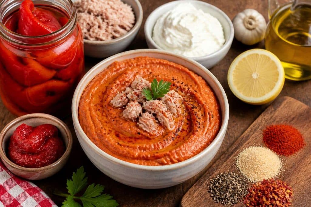 Crème de poivrons et thon au fromage frais : recette facile et savoureuse