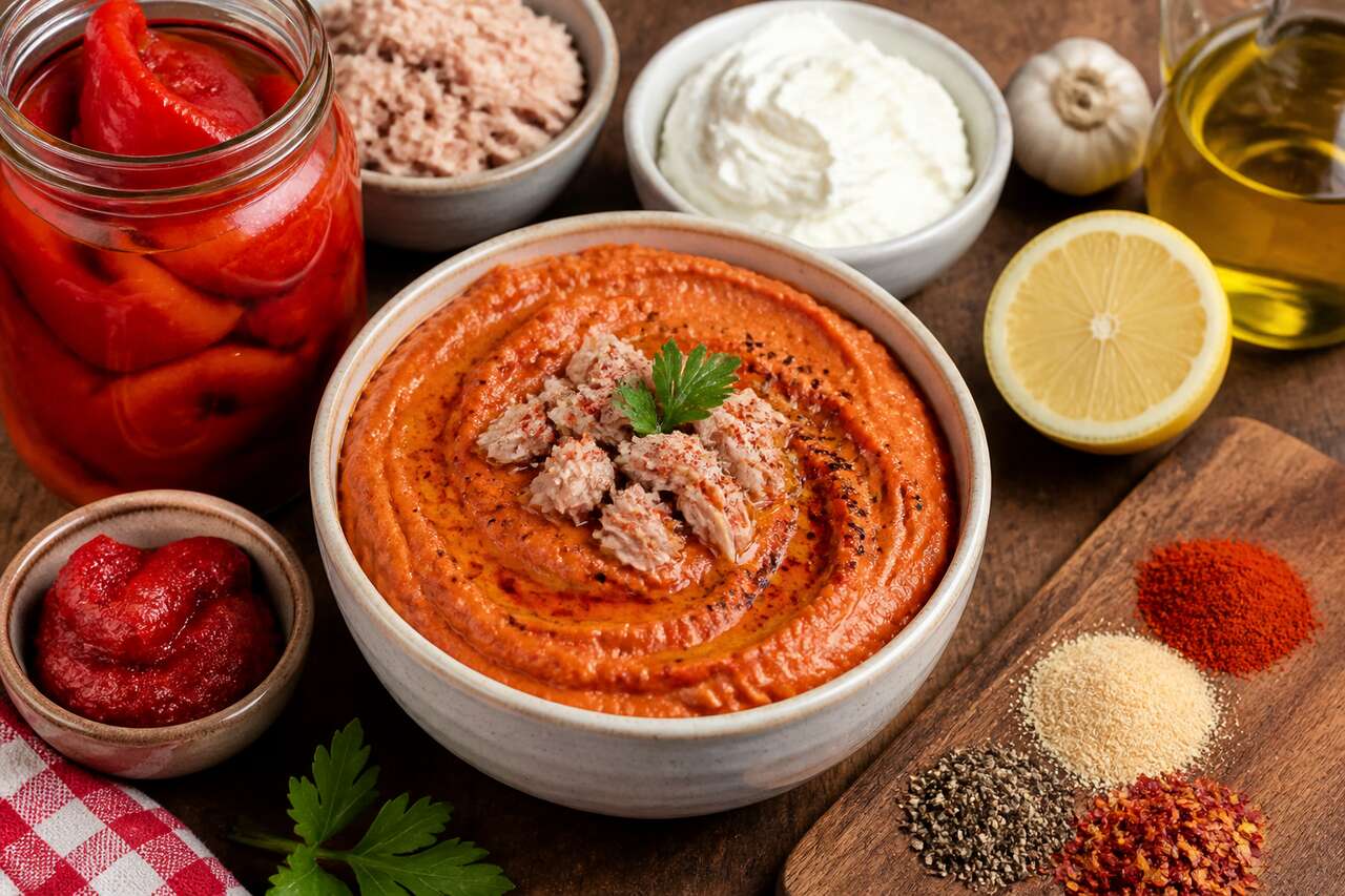 Crème de poivrons et thon au fromage frais : recette facile et savoureuse