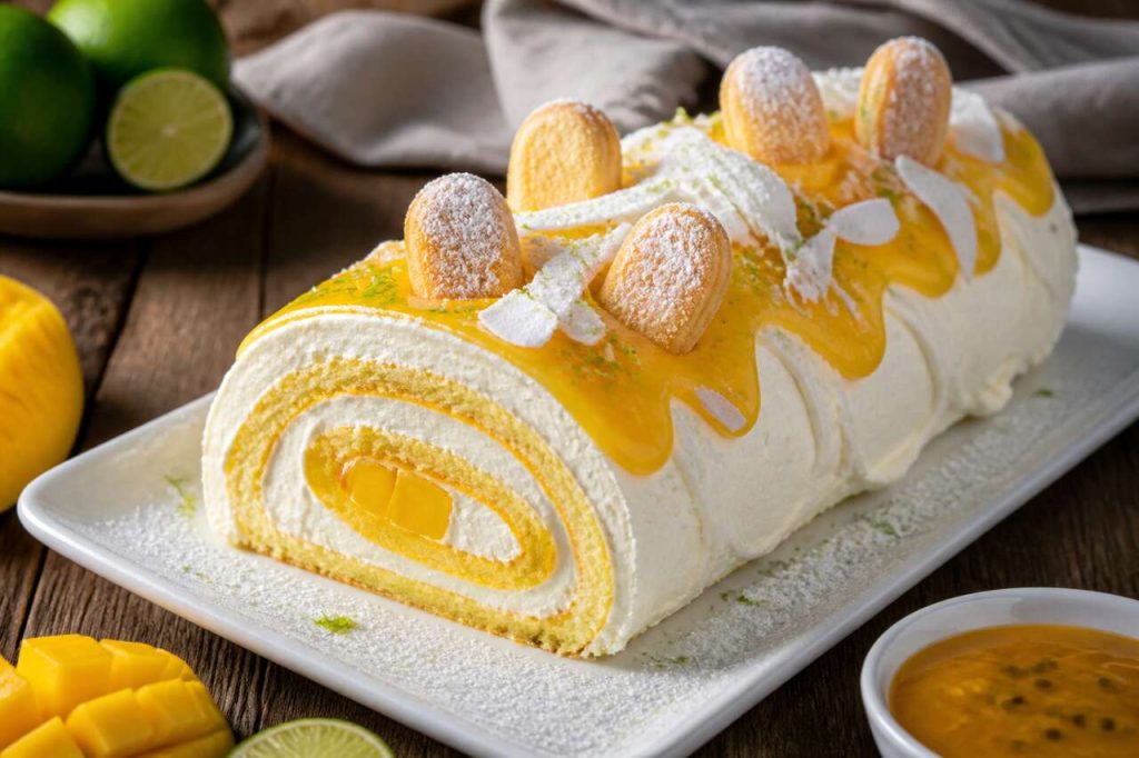 Bûche au fromage frais et à la mangue : recette gourmande et exquise