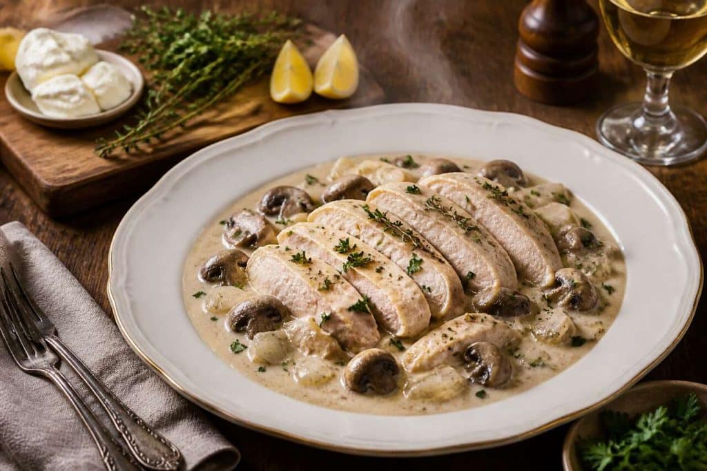 Blanquette express de poulet au fromage frais : recette rapide et savoureuse