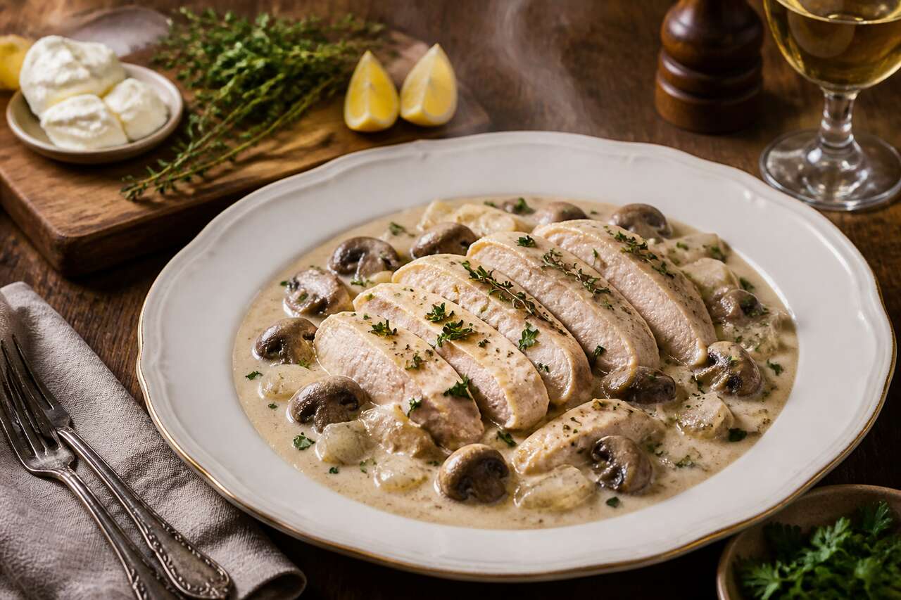 Blanquette express de poulet au fromage frais : recette rapide et savoureuse