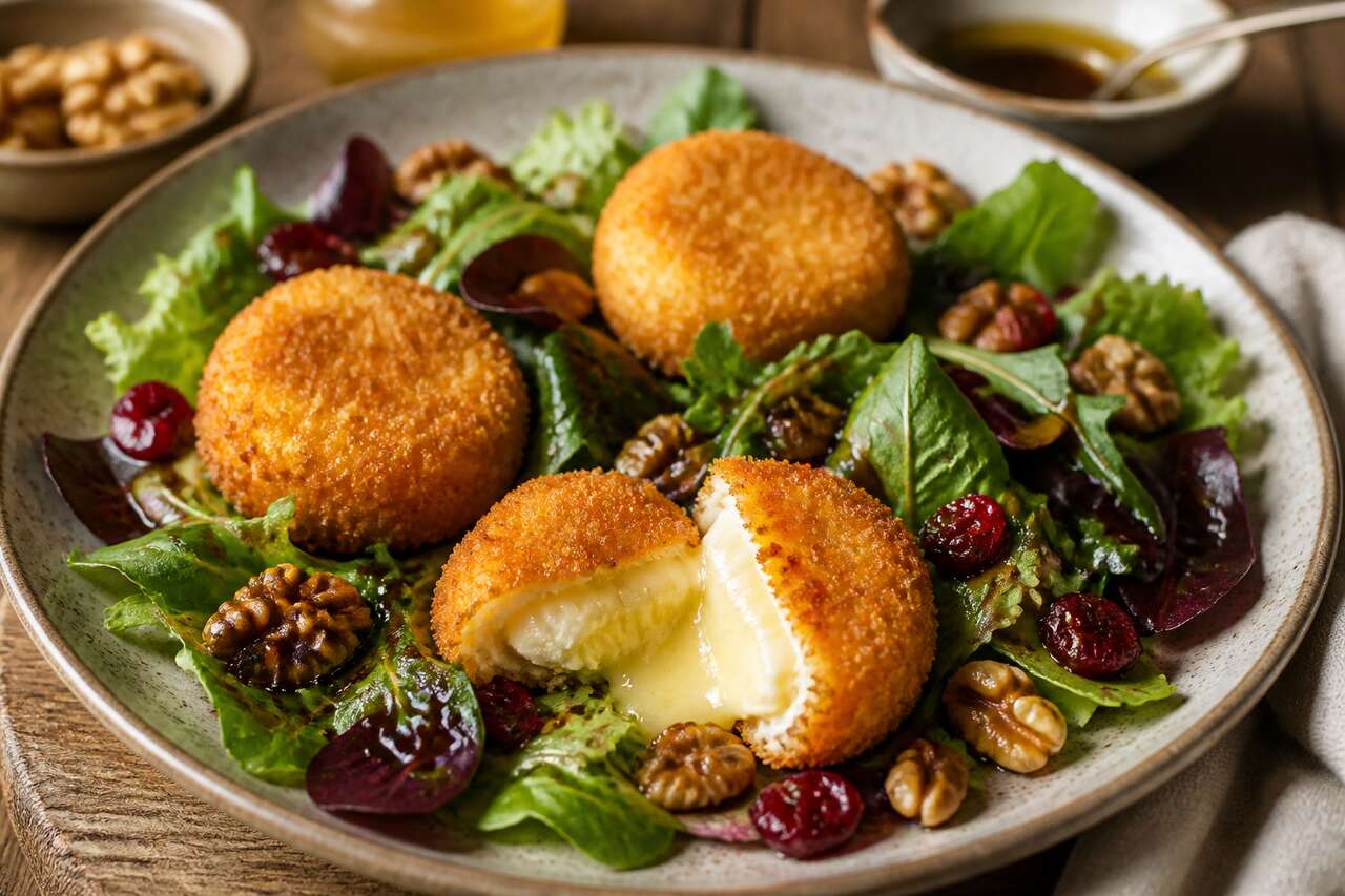 Croquettes de brie en salade : recette gourmande
