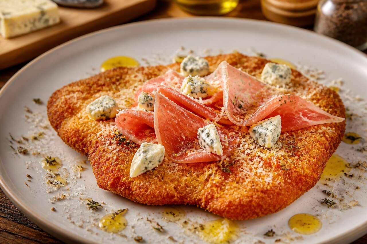 Recette d'escalope milanaise au jambon de parme et fromage bleu