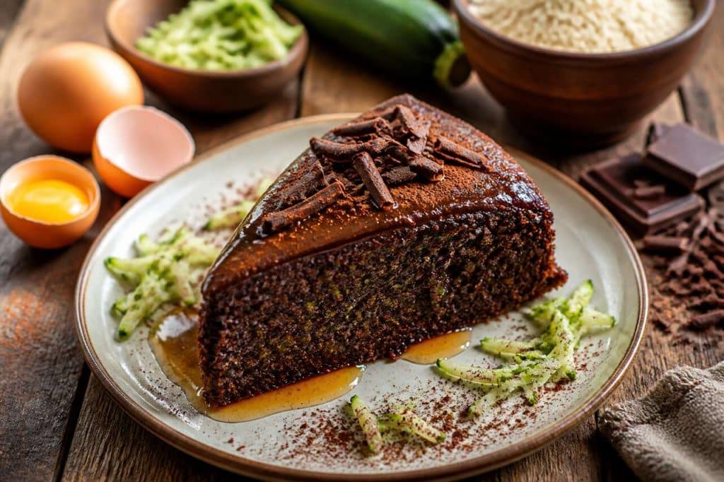 Gâteau courgette-chocolat sans beurre ni sucre
