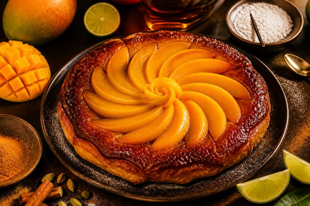 Tarte tatin à la mangue : recette gourmande