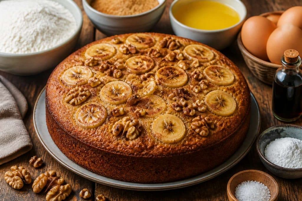 Cake à la banane et aux noix : recette facile et savoureuse