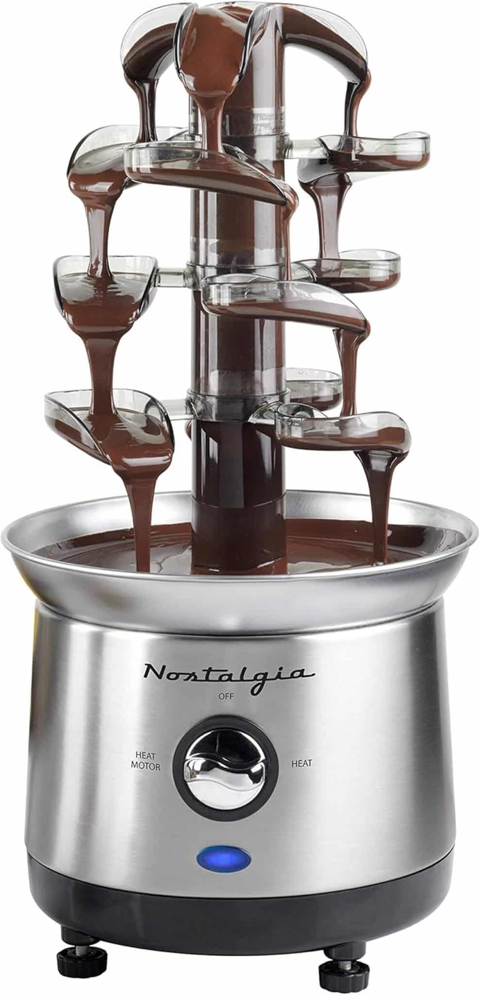 Test de la fondue en cascade Nostalgia : acier inoxydable et capacité de 0, 9 kg