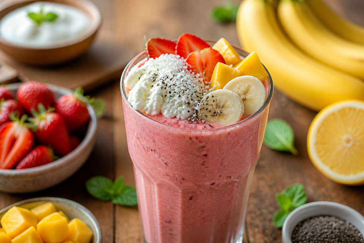 Smoothie aux fruits et fromage frais : recette gourmande et saine