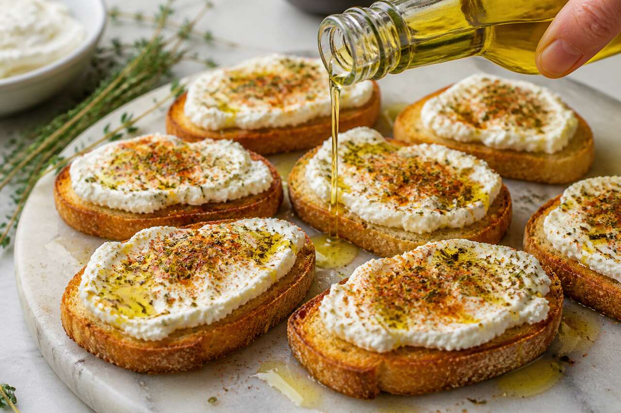 Recette de mini-tartine au fromage frais