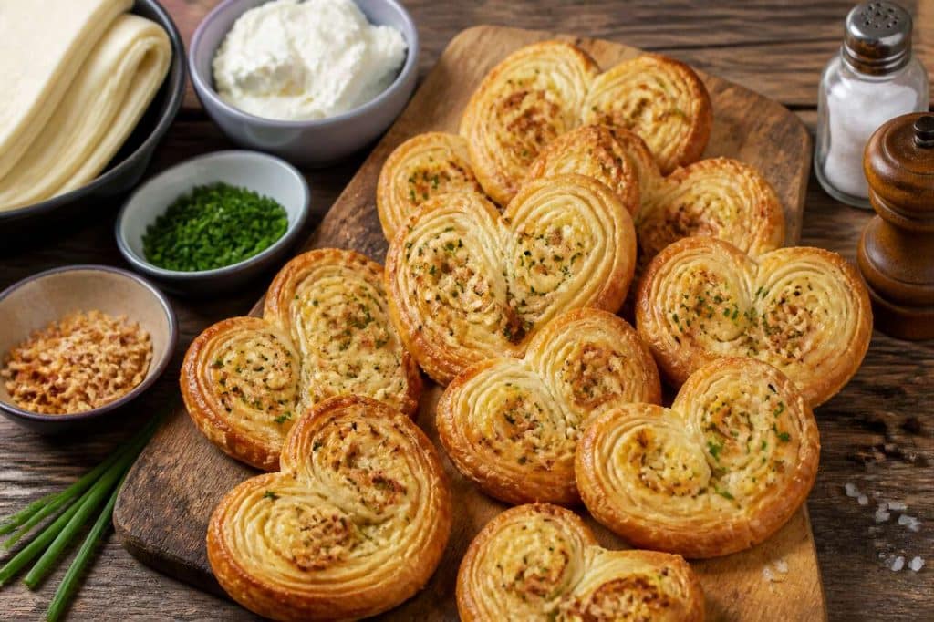 Petits palmiers au fromage frais, ciboulette et échalote : la recette savoureuse