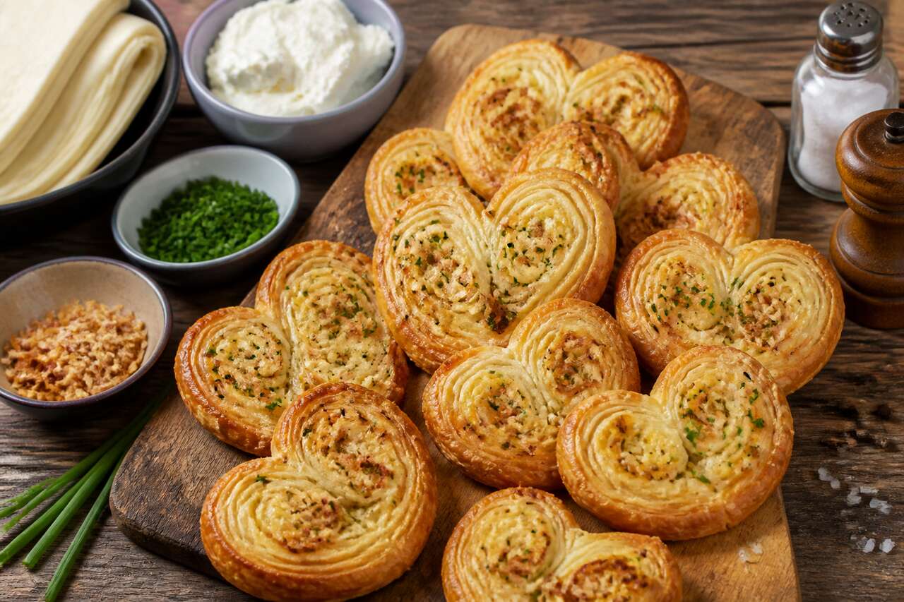 Petits palmiers au fromage frais, ciboulette et échalote : la recette savoureuse