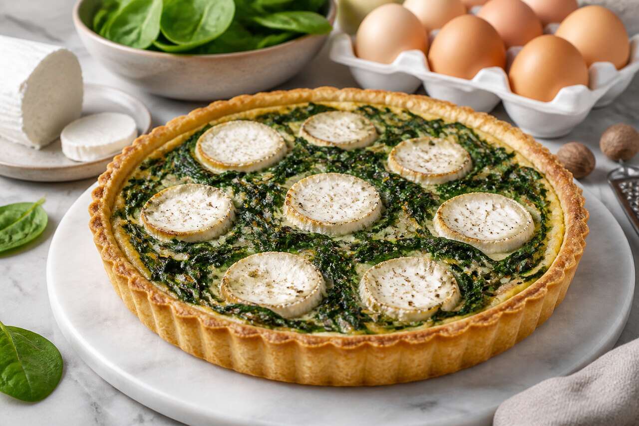 Tarte épinard et fromage de chèvre : la recette savoureuse