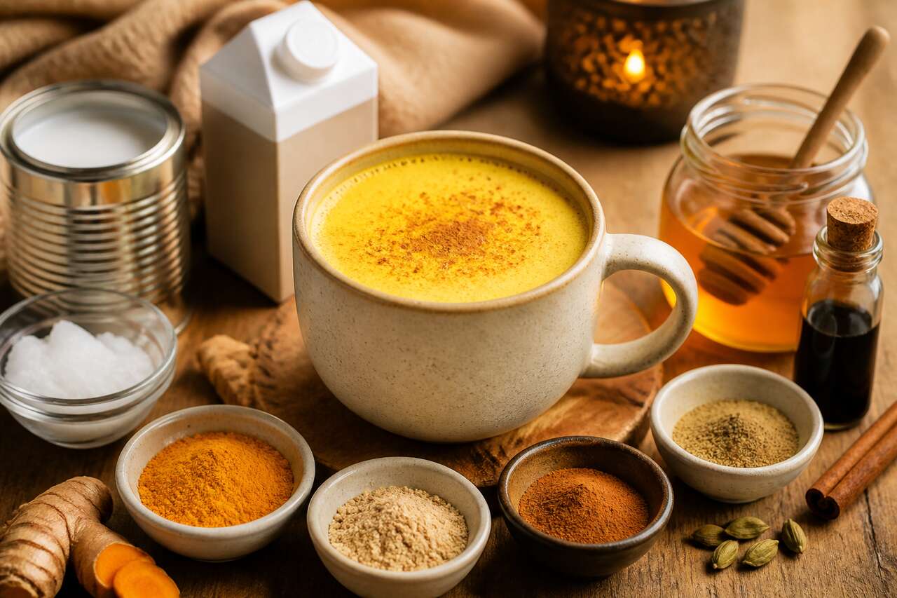 Recette du golden latte : curcuma et épices