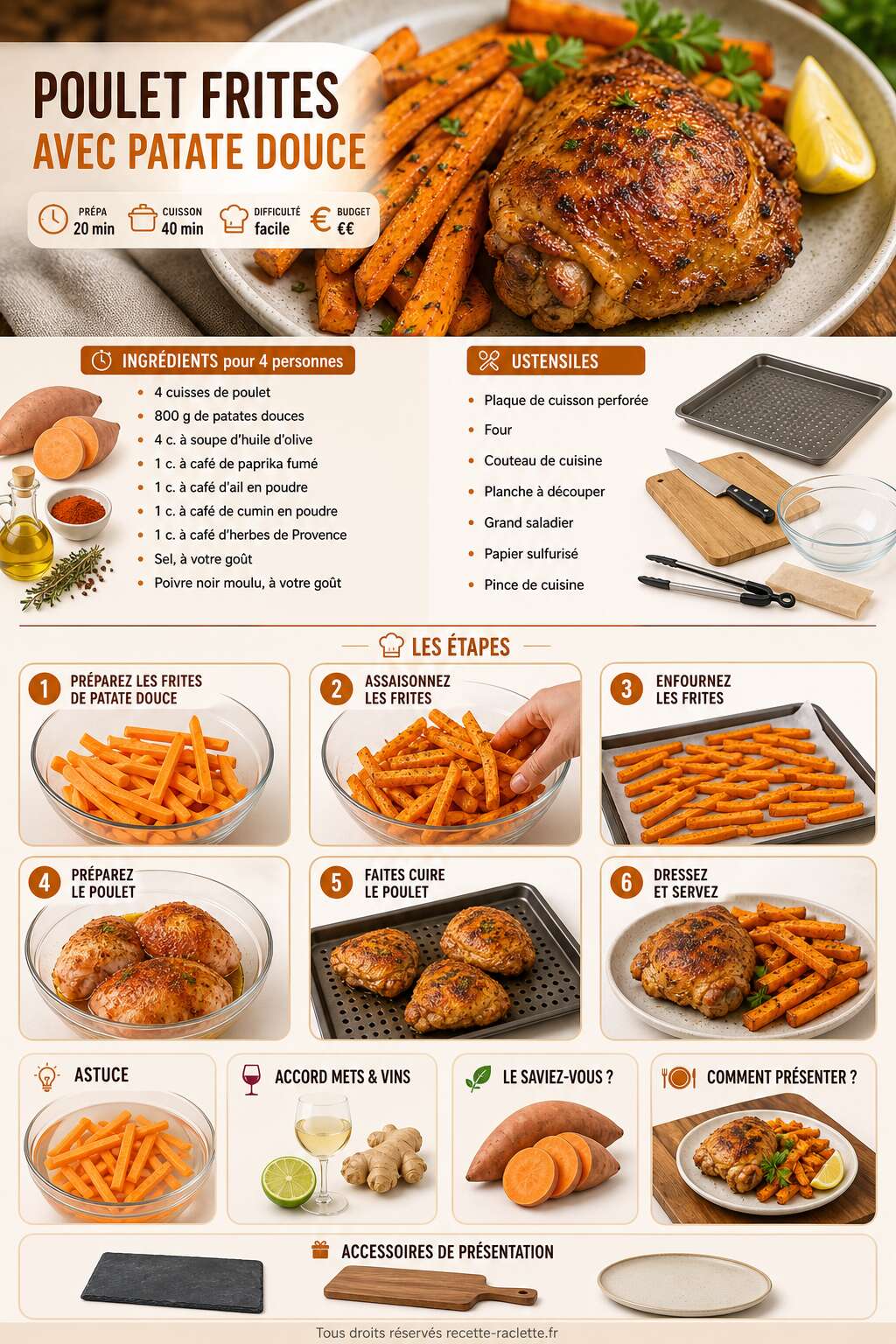 Fiche recette Recette de poulet frites avec patate douce Fiche recette Recette de poulet frites avec patate douce