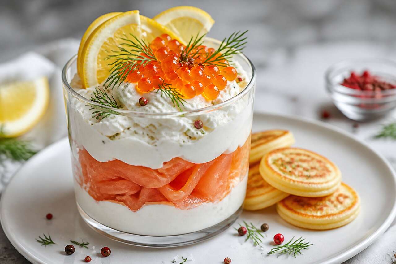 Verrine au fromage frais et saumon : recette gourmande
