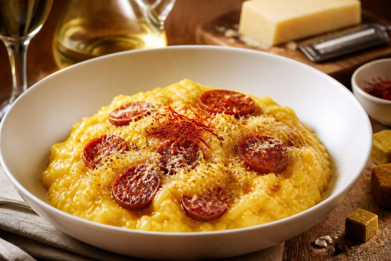 Risotto au safran et chorizo : recette savoureuse