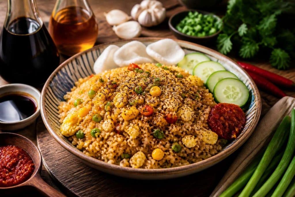 Recette de nasi goreng : riz frit indonésien aux légumes