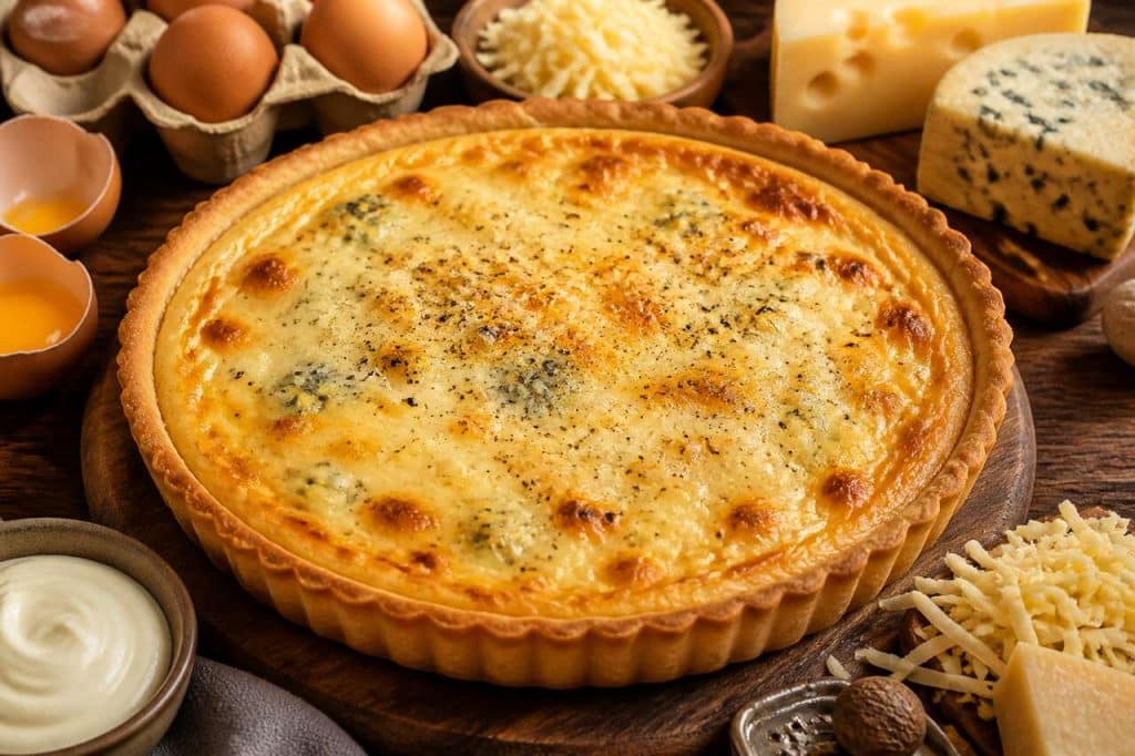 Recette de tarte aux 4 fromages : gourmande et facile à réaliser