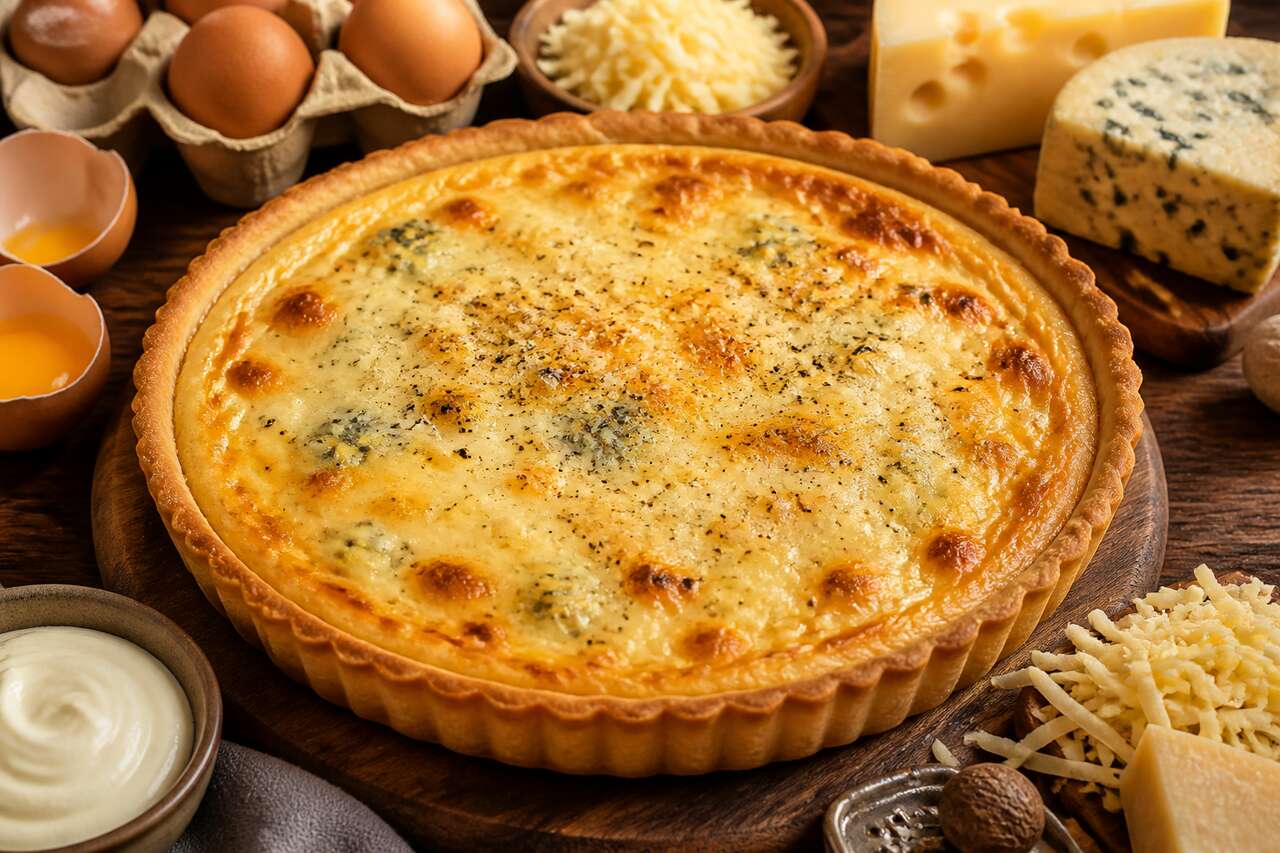 Recette de tarte aux 4 fromages : gourmande et facile à réaliser