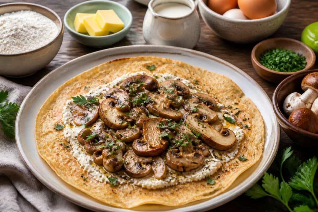Crêpe au chèvre et champignons : une recette savoureuse