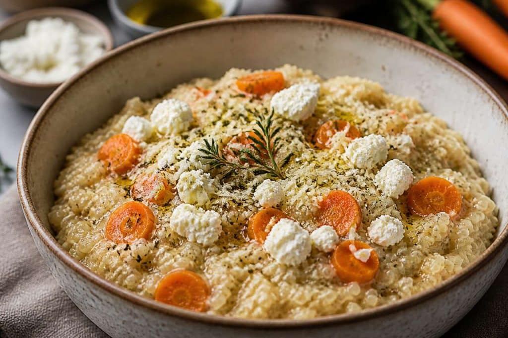 Risotto de quinoa aux carottes et chèvre : une recette gourmande