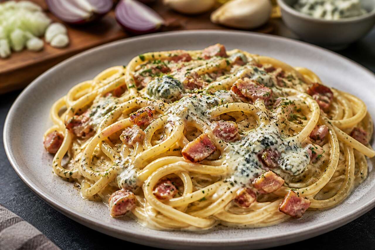 Spaghettis aux lardons et fromage bleu : une recette savoureuse