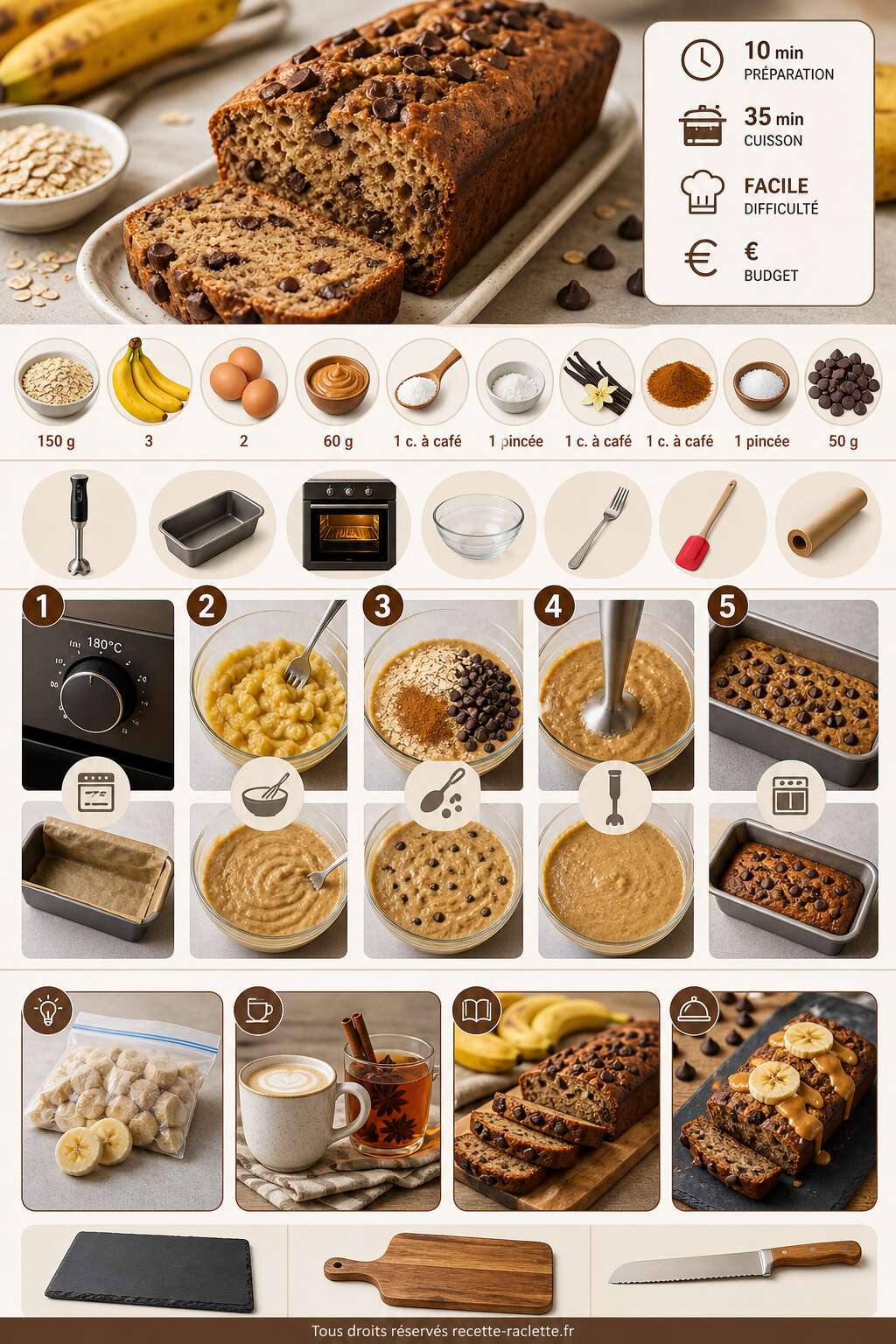 Fiche recette Banana bread sans farine ni sucre : recette facile Fiche recette Banana bread sans farine ni sucre : recette facile