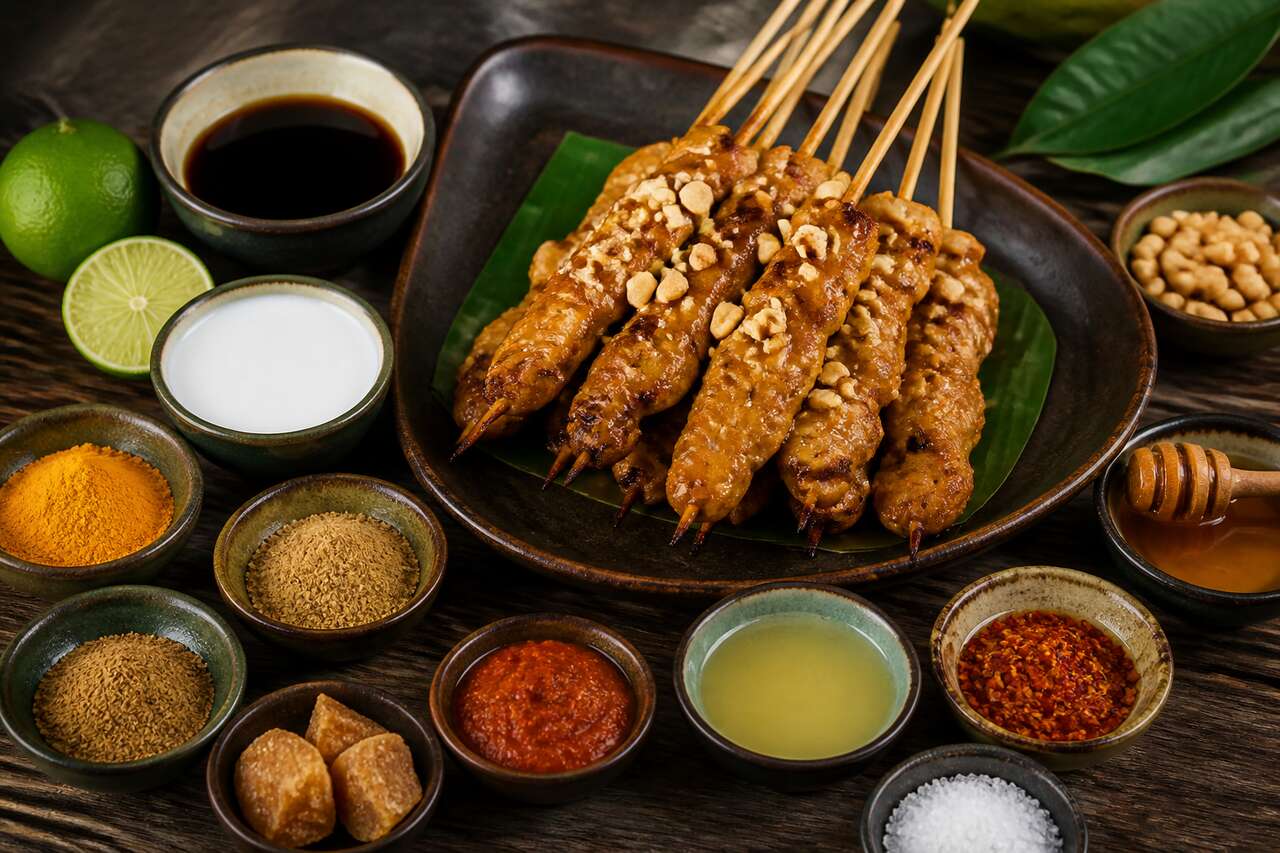 Brochettes de poulet satay : recette avec sauce cacahuètes