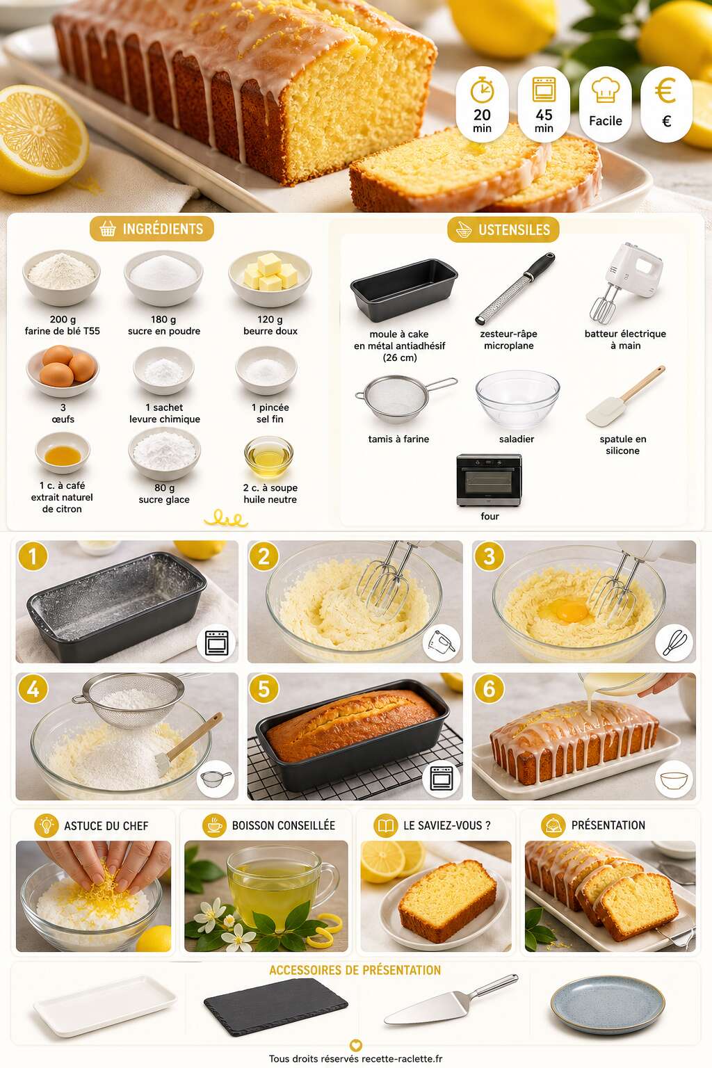 Fiche recette Cake au citron intense : recette en vid&eacute;o