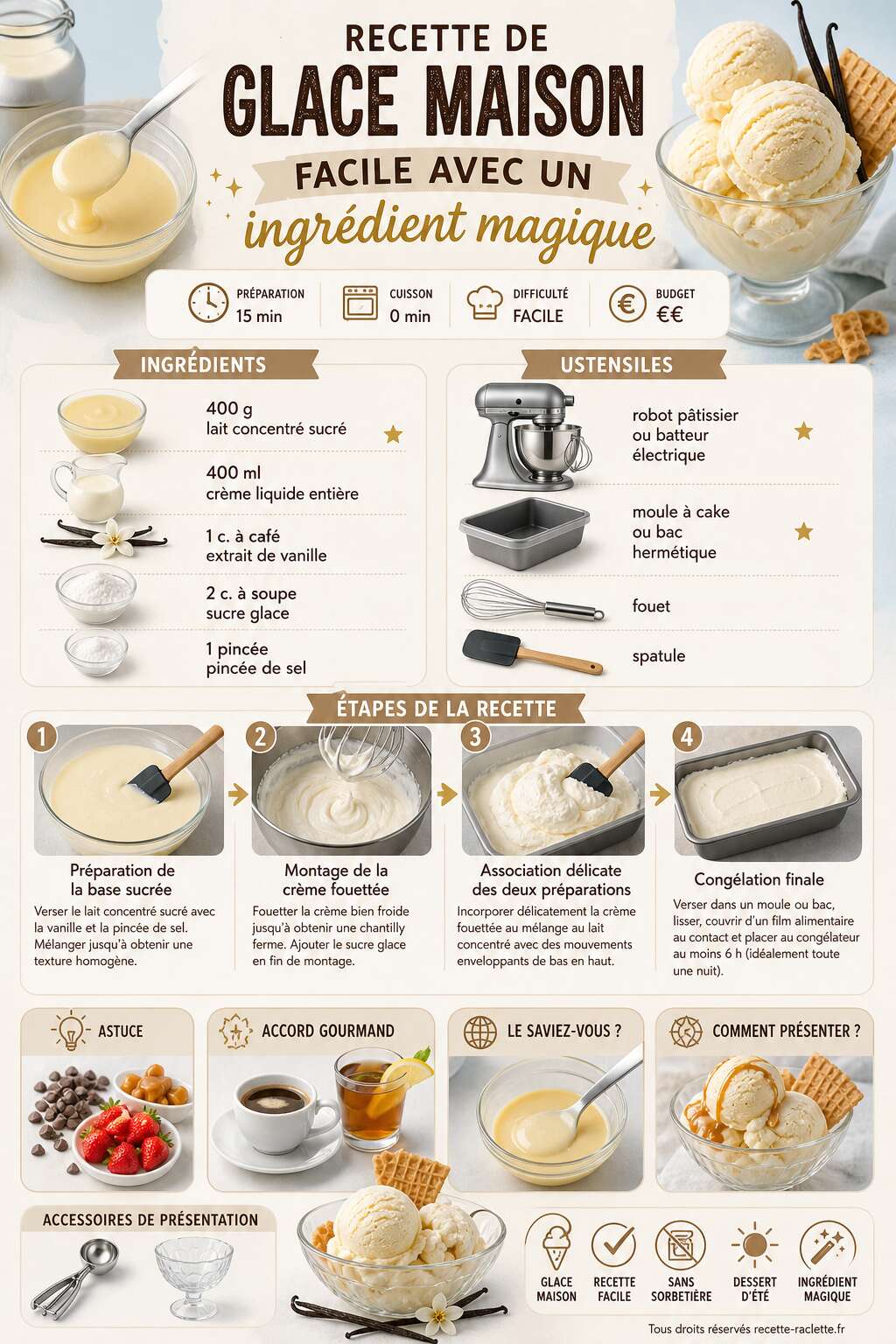Fiche recette Recette de glace maison facile avec un ingrédient magique Fiche recette Recette de glace maison facile avec un ingrédient magique