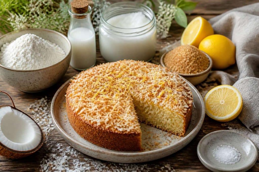 Gâteau moelleux vegan citron-coco : recette facile et savoureuse