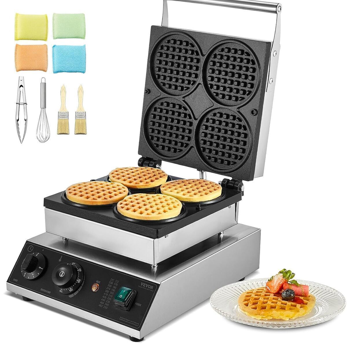 Test du gaufrier commercial VEVOR 1750 W : performances pros