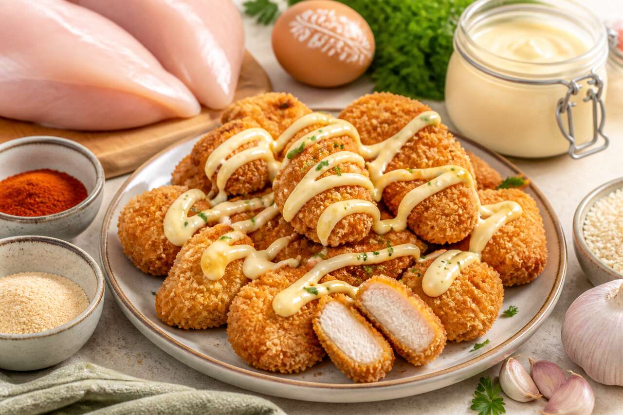 Nuggets de poulet faciles : recette avec mayonnaise maison