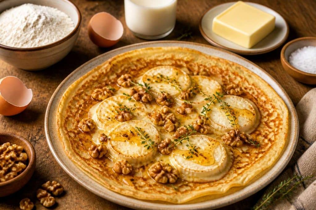 Crêpe au chèvre et miel : recette gourmande
