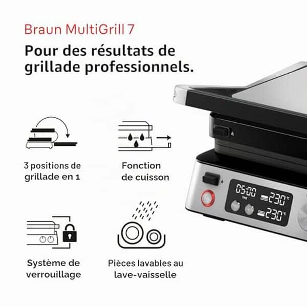 Découvrez notre test détaillé du Braun MultiGrill 7 CG 7040, l'appareil panini électrique 2000W le plus performant. Caractéristiques, avantages et avis client pour bien choisir.