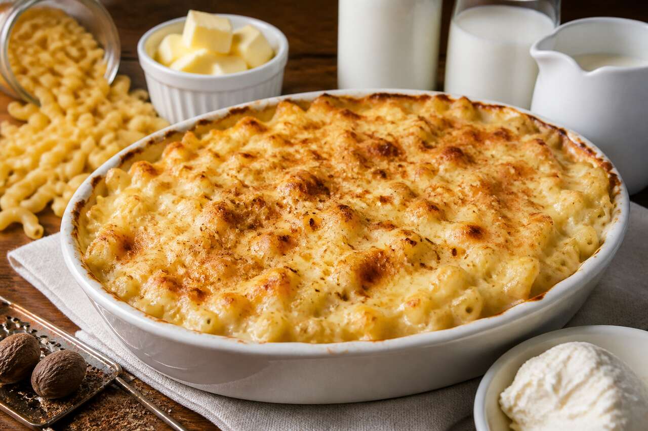 Gratin de macaronis fondant au micro-ondes : recette facile