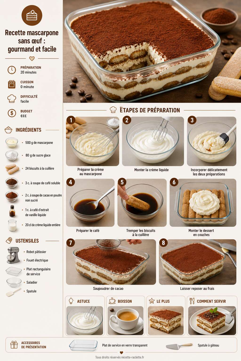 Fiche recette Recette mascarpone sans &oelig;uf : gourmand et facile