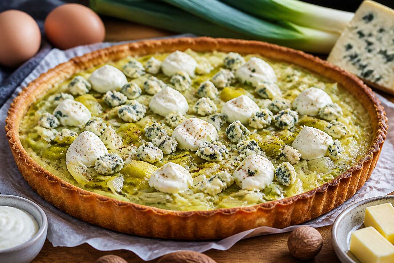 Recette de tarte poireaux et bleu : délice gourmand