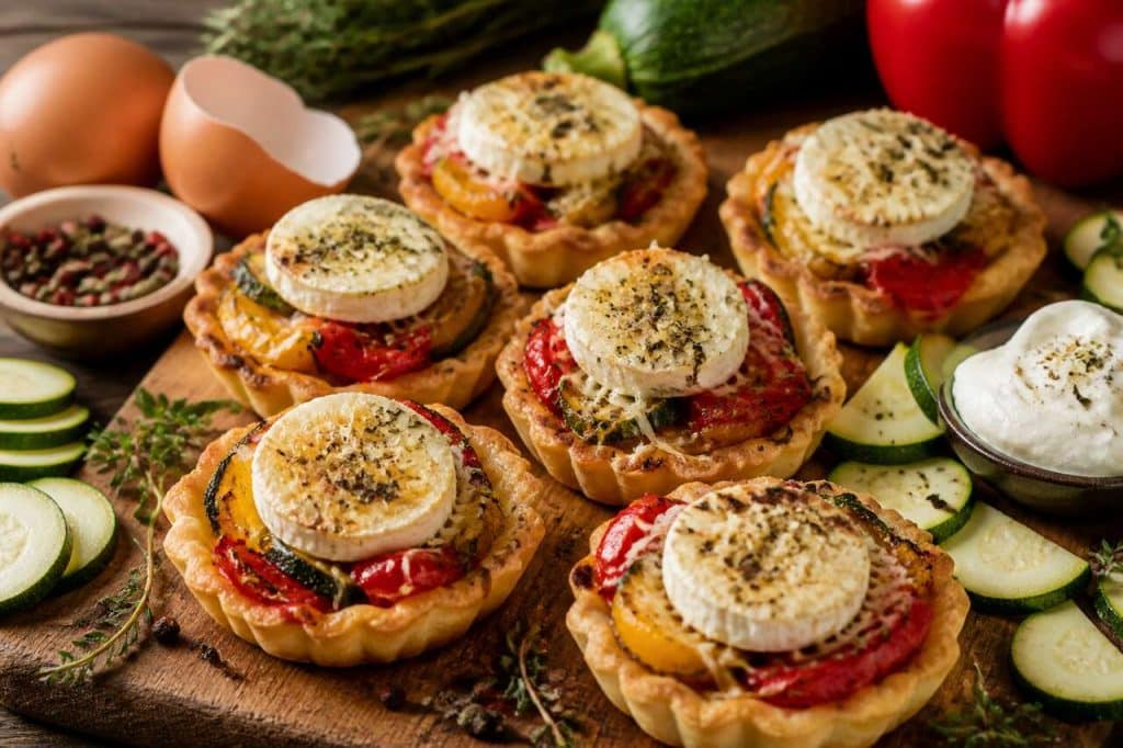 Mini-tartelettes aux légumes et fromage : recette savoureuse