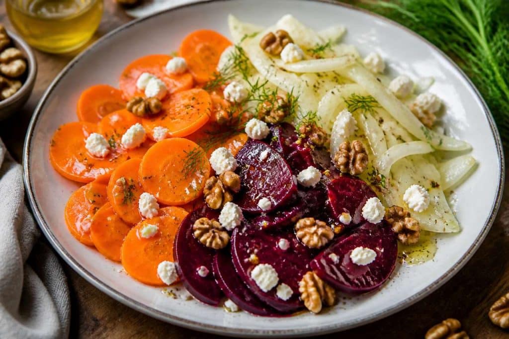 Salade de carotte, betterave, fenouil et chèvre : une recette savoureuse