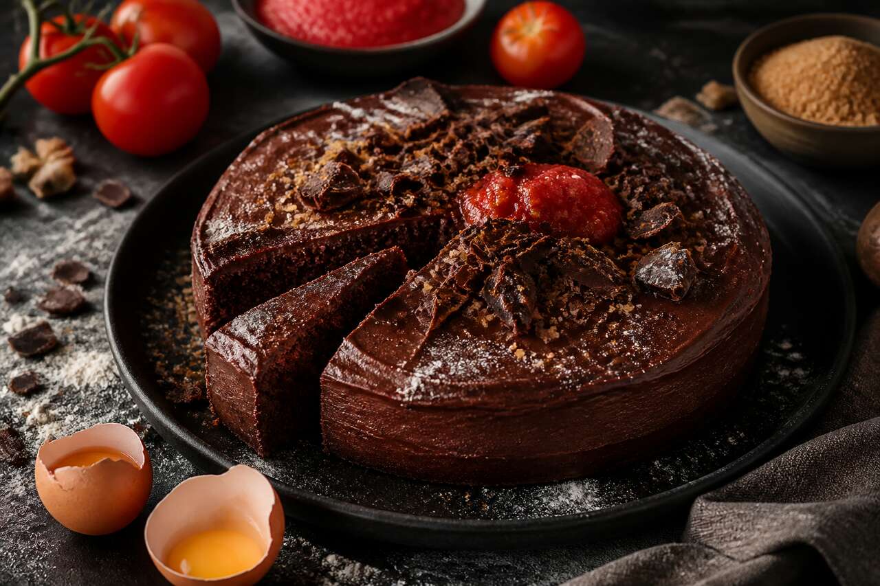 Gâteau chocolat tomate sans beurre