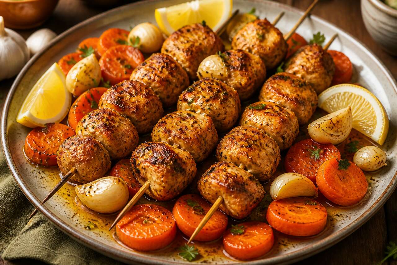 Brochettes de poulet aux carottes et cumin faciles