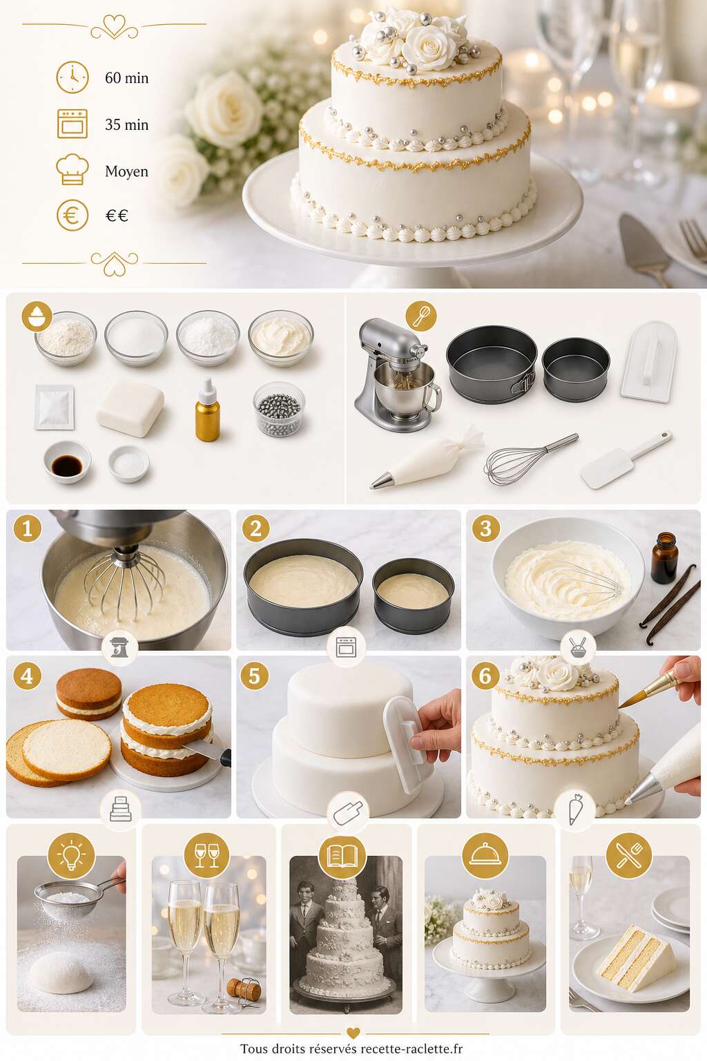 Fiche recette Recette de wedding cake : créez un gâteau de mariage unique Fiche recette Recette de wedding cake : créez un gâteau de mariage unique