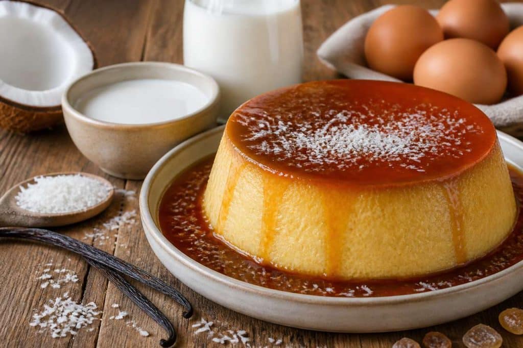 Flan coco vanille facile par hervé cuisine