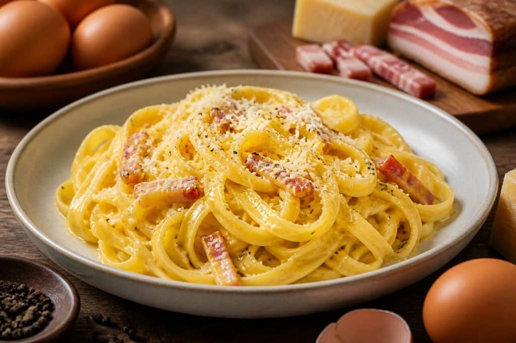 Tagliatelles à la Carbonara au Parmesan : recette savoureuse