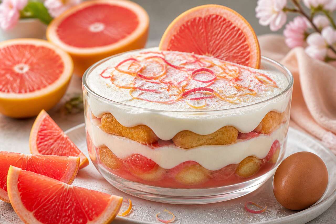 Tiramisu au fromage frais et pamplemousse : recette gourmande