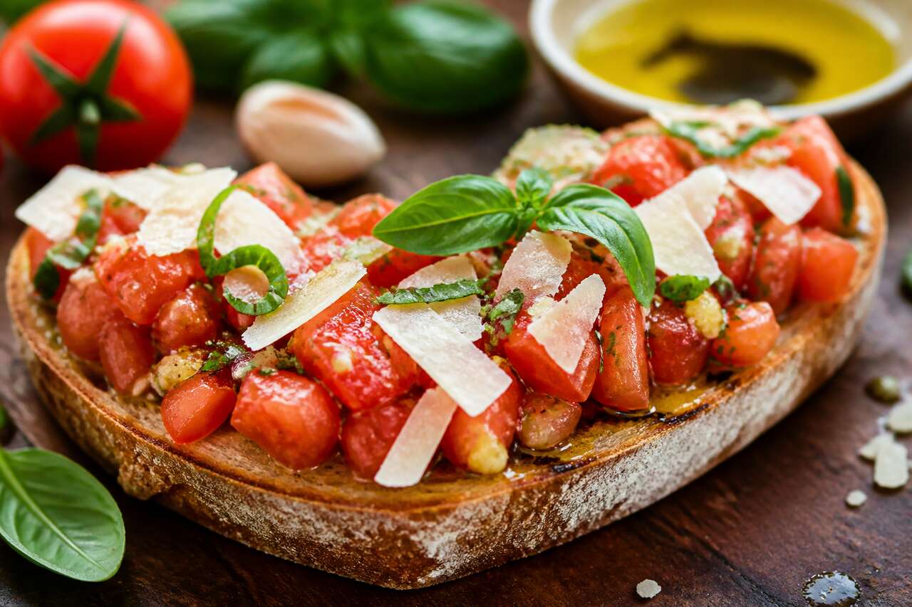 Recette bruschetta tomate et parmesan