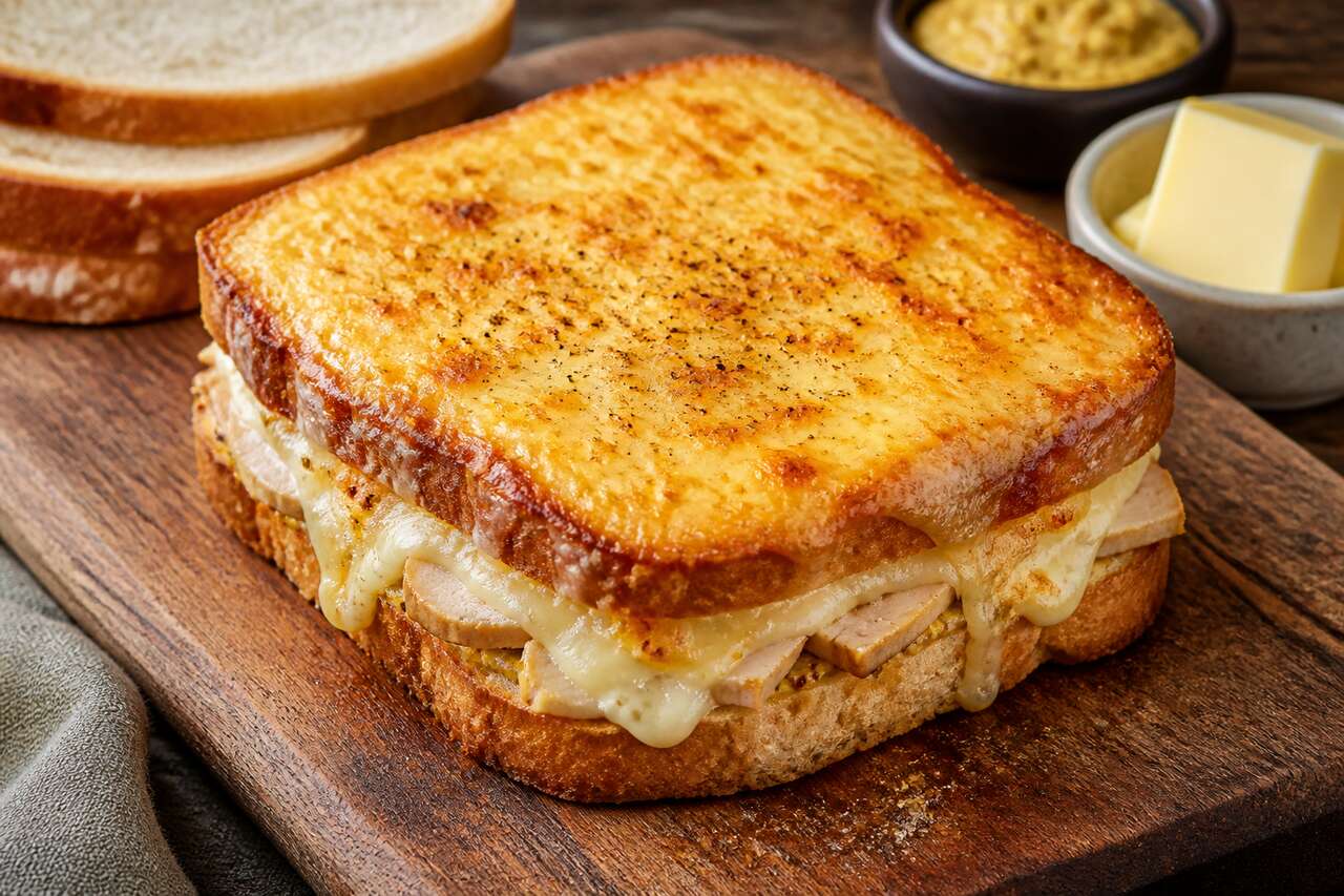 Croque-monsieur au poulet et fromage frais : recette savoureuse