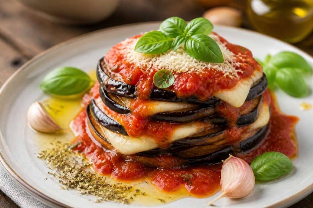 Aubergine façon millefeuille : recette savoureuse et facile